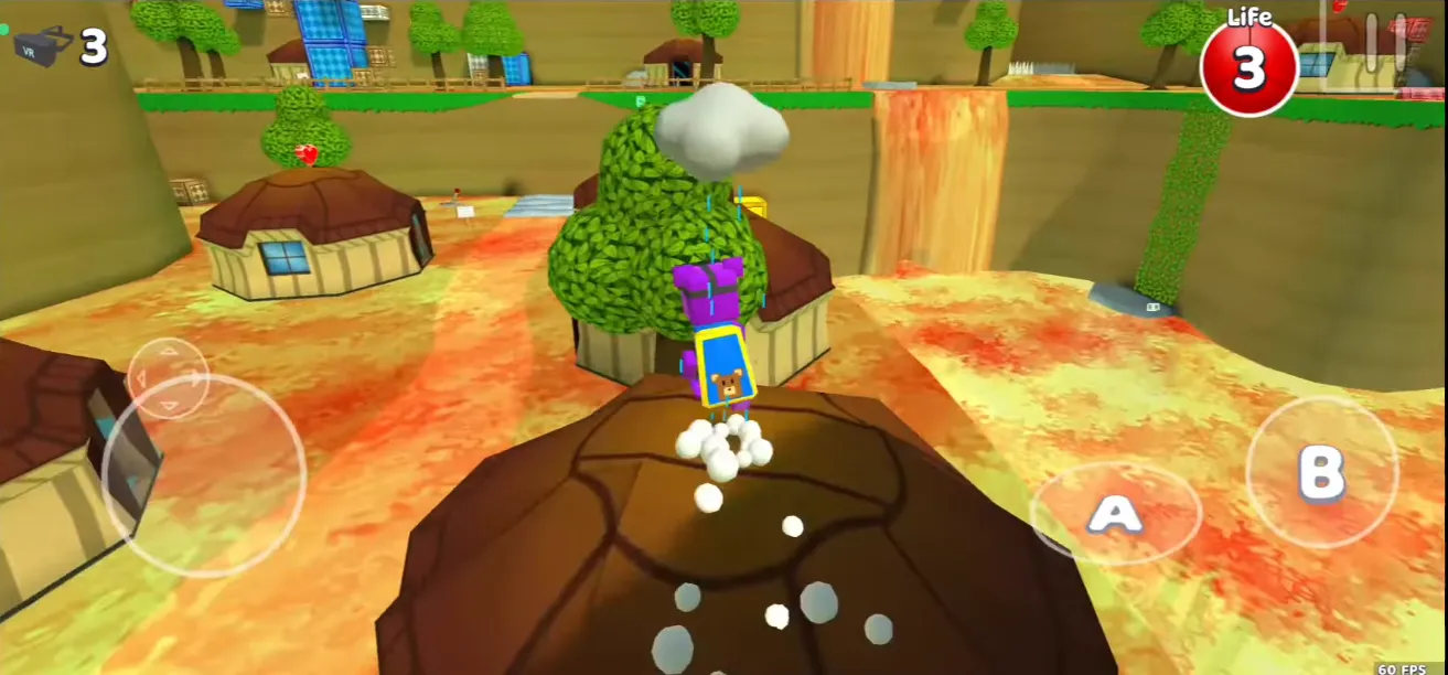 Challenge showcase for lava leap platforms and timed jumps in Mole Mines - Super Bear Adventure