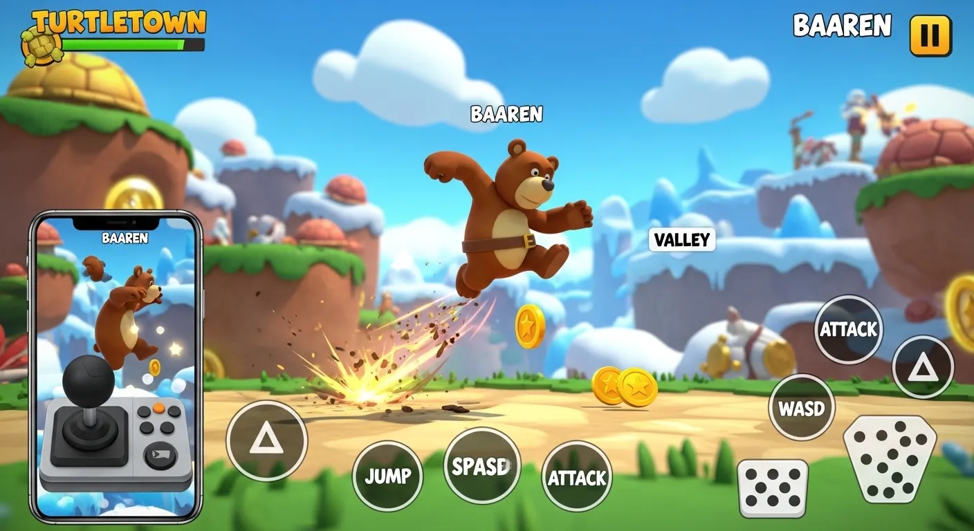 Beginner-friendly controls layout for Super Bear Adventure