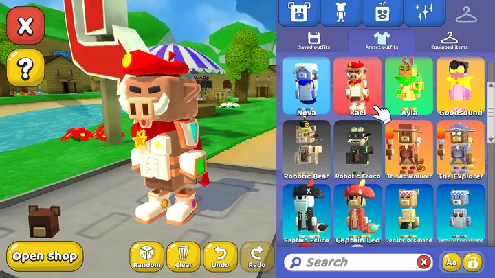 Super Bear Adventure Update 13.0 customization studio preset outfits menu