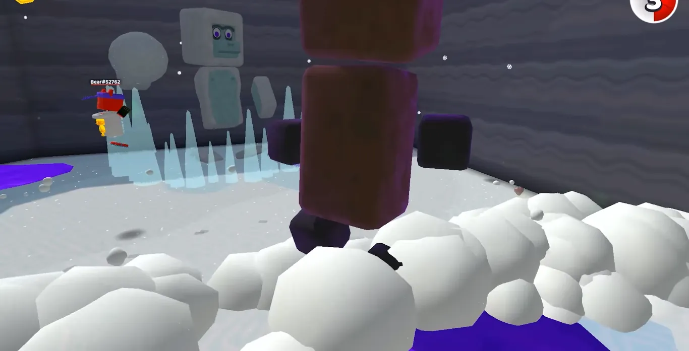 Vulnerability cue for Yeti dizzy phase in Snow Valley - Super Bear Adventure